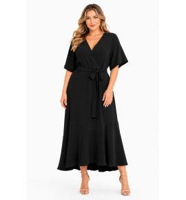 PLUS SIZE ΦΟΡΕΜΑ MIDI  ΚΟΝΤΟΜΑΝΙΚΟ