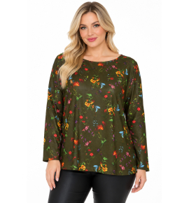 PLUS SIZE ΜΠΛΟΥΖΑ ΜΑΚΡΥΜΑΝΙΚΗ