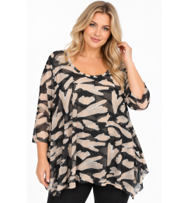 PLUS SIZE ΜΠΛΟΥΖΑ ΜΑΚΡΥΜΑΝΙΚΗ