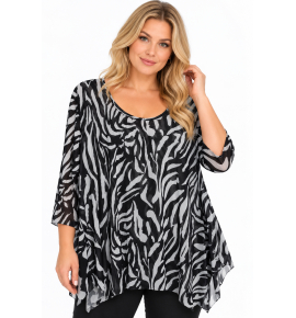 PLUS SIZE ΜΠΛΟΥΖΑ ΜΑΚΡΥΜΑΝΙΚΗ