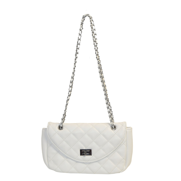 DKNY Gansevoort Quilted Chain Shoulder Bag in White