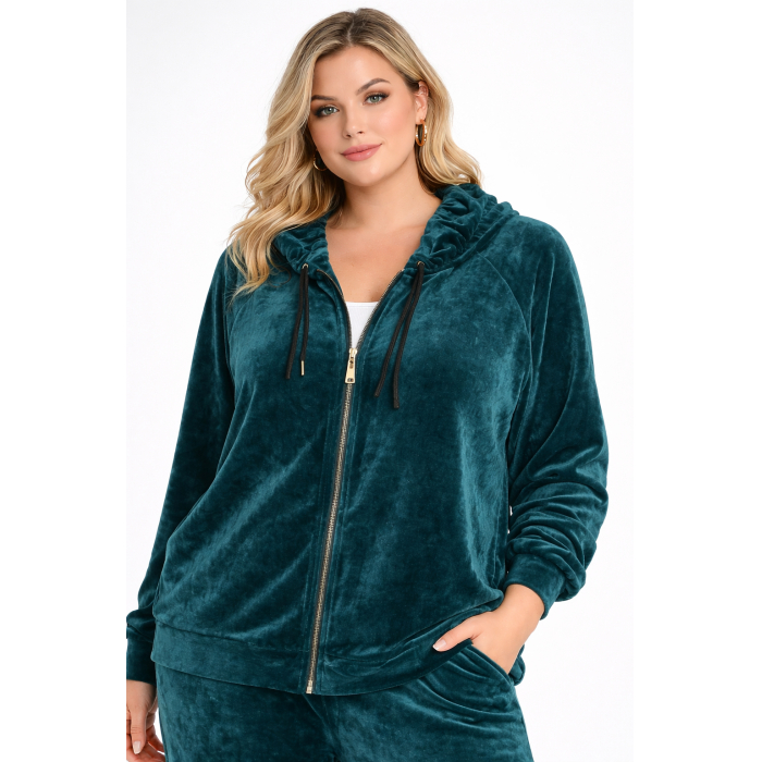 PLUS SIZE ΖΑΚΕΤΑ ΜΑΚΡΥΜΑΝΙΚΗ ΒΕΛΟΥΤΕ