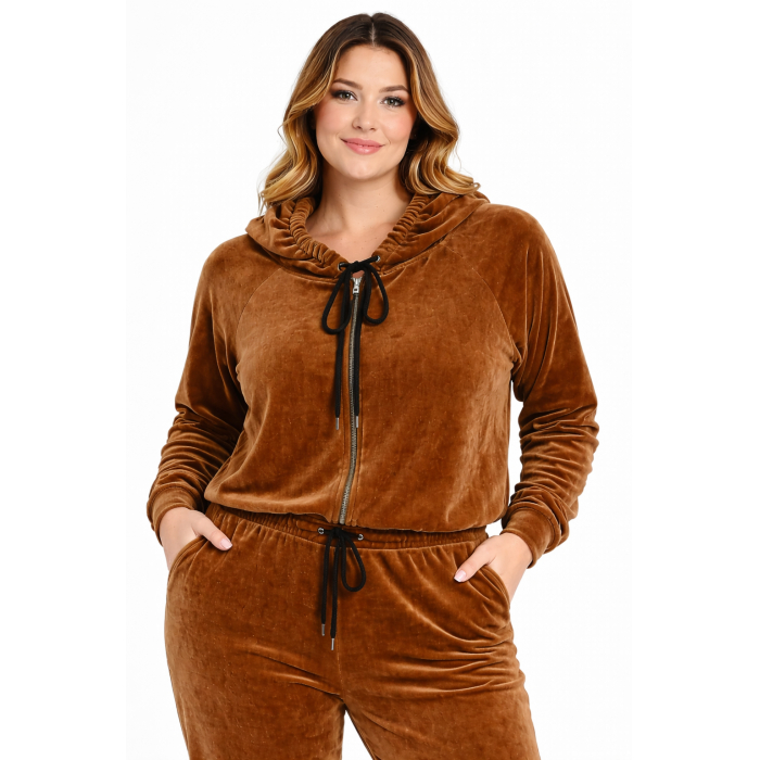 PLUS SIZE ΖΑΚΕΤΑ ΜΑΚΡΥΜΑΝΙΚΗ ΒΕΛΟΥΤΕ