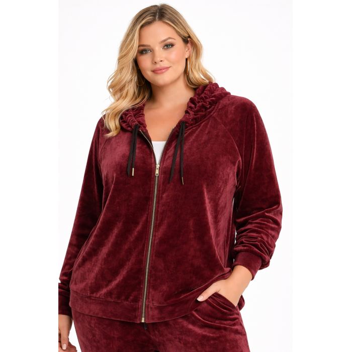 PLUS SIZE ΖΑΚΕΤΑ ΜΑΚΡΥΜΑΝΙΚΗ ΒΕΛΟΥΤΕ