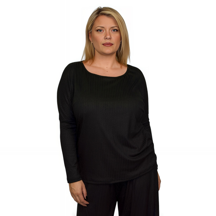 PLUS SIZE ΜΠΛΟΥΖΑ ΜΑΚΡΥΜΑΝΙΚΗ