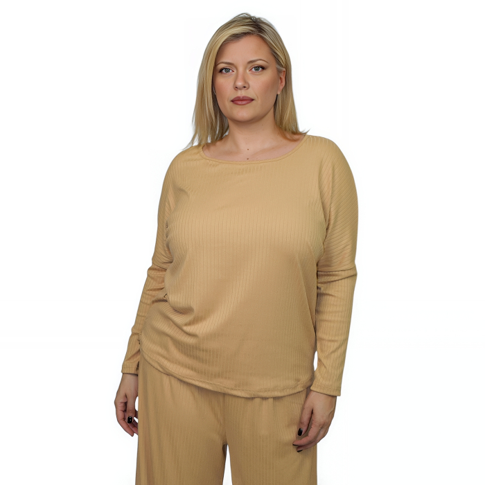 PLUS SIZE ΜΠΛΟΥΖΑ ΜΑΚΡΥΜΑΝΙΚΗ
