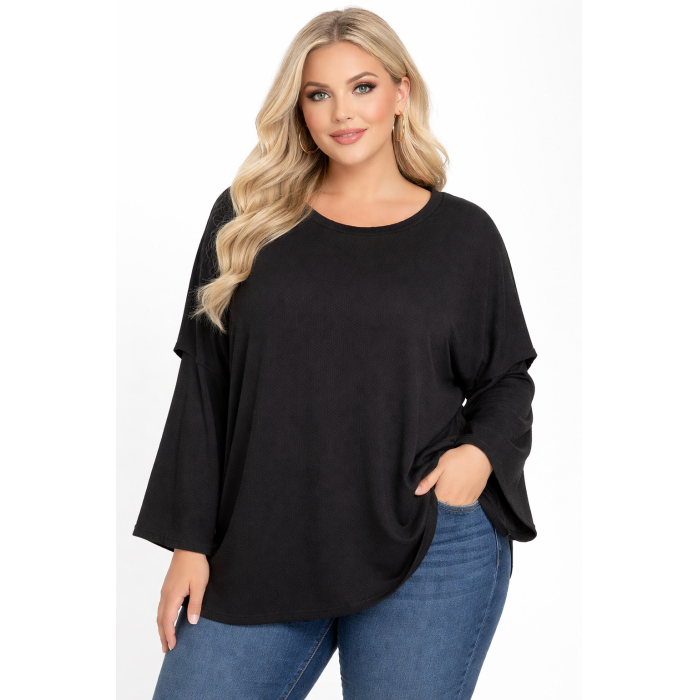 PLUS SIZE ΜΠΛΟΥΖΑ ΜΑΚΡΥΜΑΝΙΚΗ