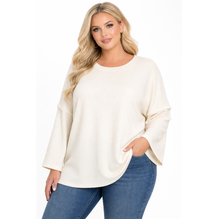 PLUS SIZE ΜΠΛΟΥΖΑ ΜΑΚΡΥΜΑΝΙΚΗ