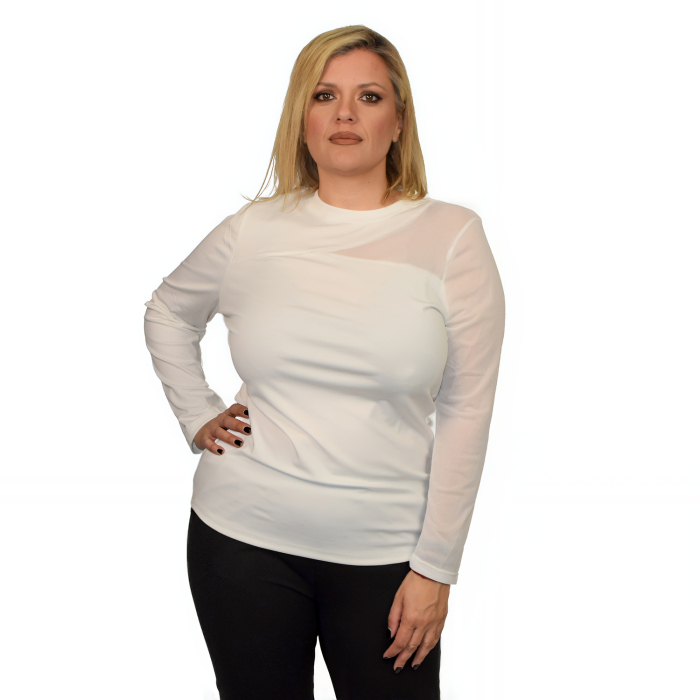 PLUS SIZE ΜΠΛΟΥΖΑ ΜΑΚΡΥΜΑΝΙΚΗ