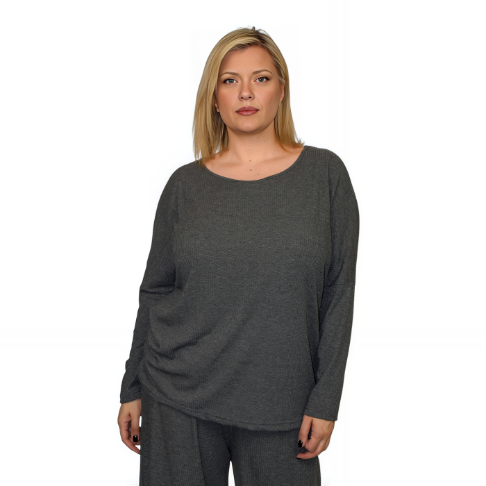PLUS SIZE ΜΠΛΟΥΖΑ ΜΑΚΡΥΜΑΝΙΚΗ