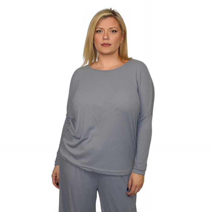 PLUS SIZE ΜΠΛΟΥΖΑ ΜΑΚΡΥΜΑΝΙΚΗ
