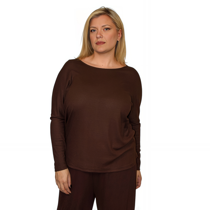 PLUS SIZE ΜΠΛΟΥΖΑ ΜΑΚΡΥΜΑΝΙΚΗ