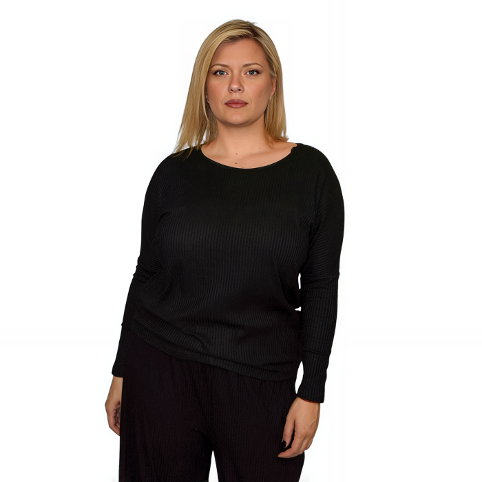 PLUS SIZE ΜΠΛΟΥΖΑ ΜΑΚΡΥΜΑΝΙΚΗ