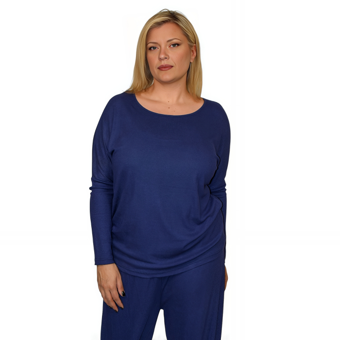 PLUS SIZE ΜΠΛΟΥΖΑ ΜΑΚΡΥΜΑΝΙΚΗ