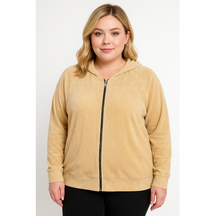 PLUS SIZE ΖΑΚΕΤΑ ΜΑΚΡΥΜΑΝΙΚΗ ΒΕΛΟΥΤΕ