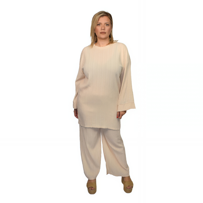 PLUS SIZE ΜΠΛΟΥΖΑ ΜΑΚΡΥΜΑΝΙΚΗ ΚΑΙ ΠΑΝΤΕΛΟΝΑ