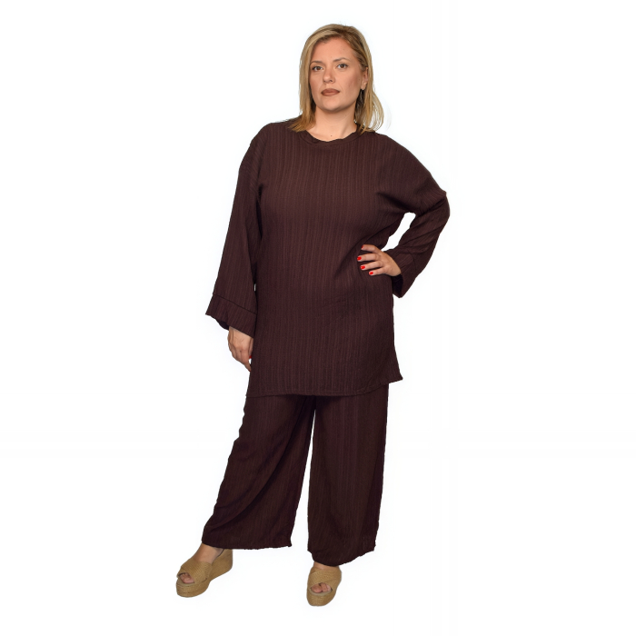 PLUS SIZE ΜΠΛΟΥΖΑ ΜΑΚΡΥΜΑΝΙΚΗ ΚΑΙ ΠΑΝΤΕΛΟΝΑ