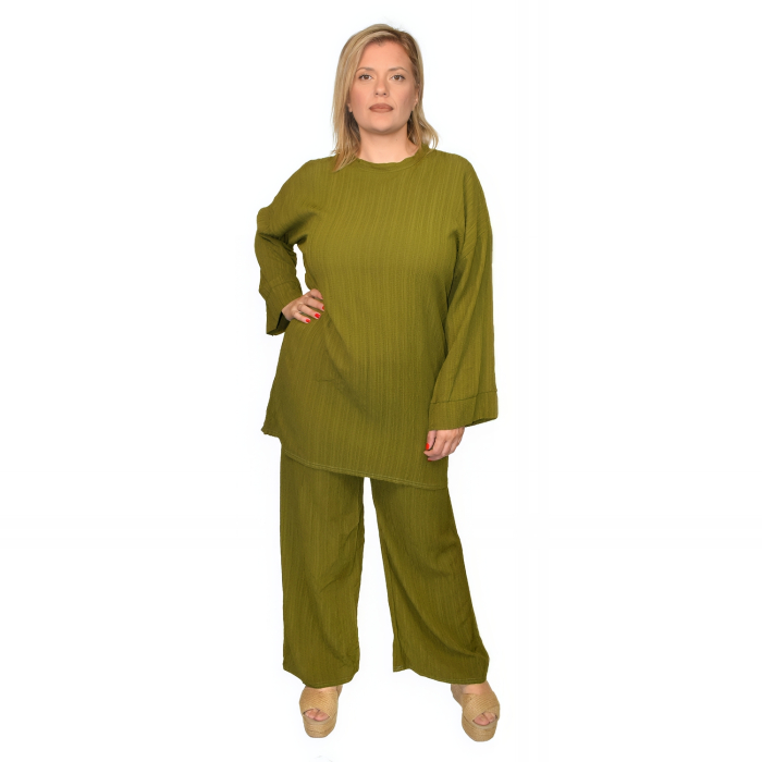 PLUS SIZE ΜΠΛΟΥΖΑ ΜΑΚΡΥΜΑΝΙΚΗ ΚΑΙ ΠΑΝΤΕΛΟΝΑ