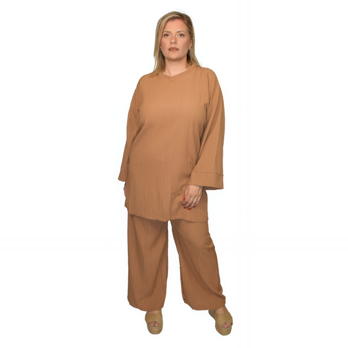 PLUS SIZE ΜΠΛΟΥΖΑ ΜΑΚΡΥΜΑΝΙΚΗ ΚΑΙ ΠΑΝΤΕΛΟΝΑ