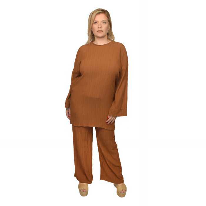 PLUS SIZE ΜΠΛΟΥΖΑ ΜΑΚΡΥΜΑΝΙΚΗ ΚΑΙ ΠΑΝΤΕΛΟΝΑ