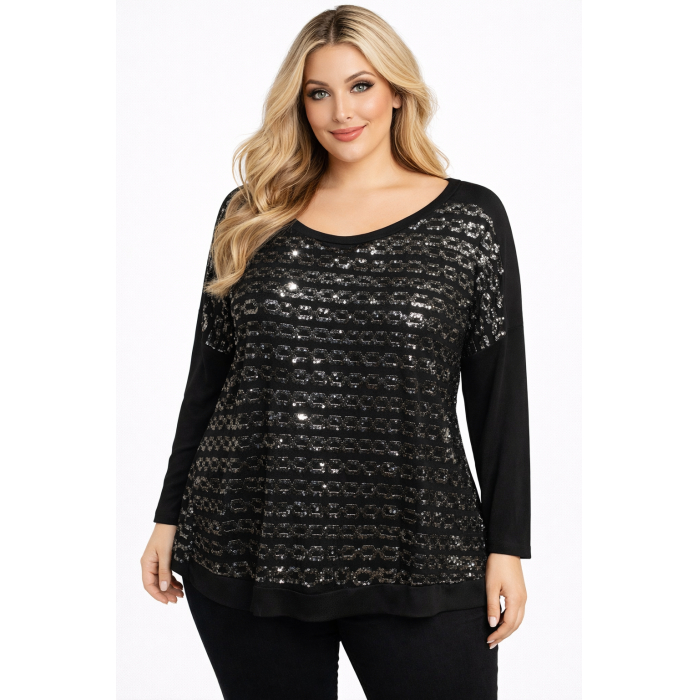 PLUS SIZE ΜΠΛΟΥΖΑ ΜΑΚΡΥΜΑΝΙΚΗ