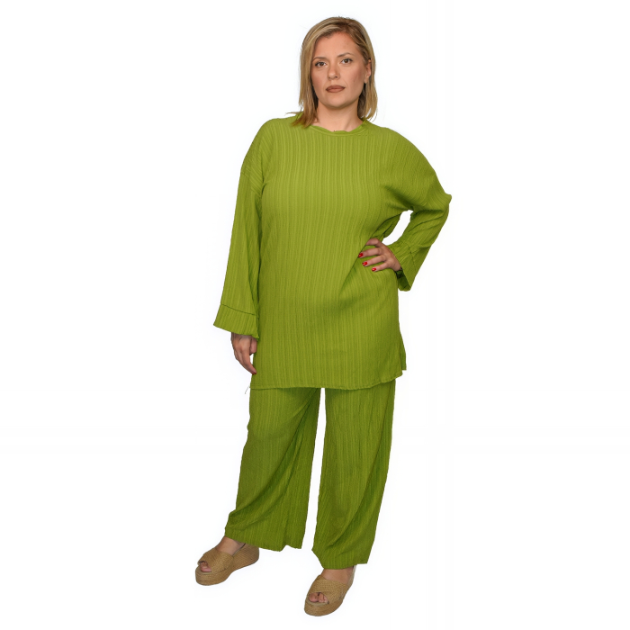 PLUS SIZE ΜΠΛΟΥΖΑ ΜΑΚΡΥΜΑΝΙΚΗ ΚΑΙ ΠΑΝΤΕΛΟΝΑ