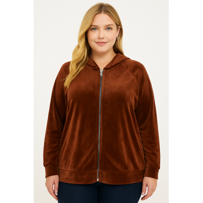 PLUS SIZE ΖΑΚΕΤΑ ΜΑΚΡΥΜΑΝΙΚΗ ΒΕΛΟΥΤΕ