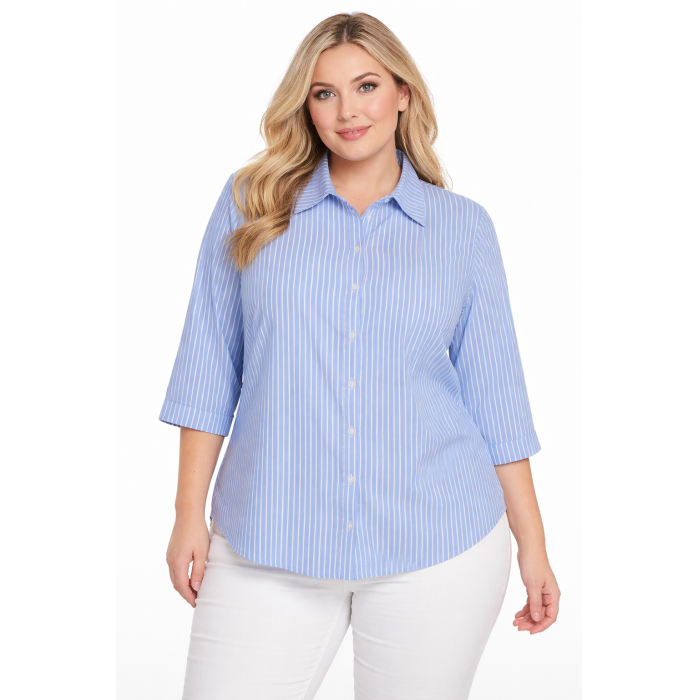 PLUS SIZE ΠΟΥΚΑΜΙΣΟ ΜΕ ΜΑΝΙΚΙ 3/4