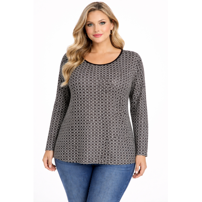 PLUS SIZE ΜΠΛΟΥΖΑ ΜΑΚΡΥΜΑΝΙΚΗ