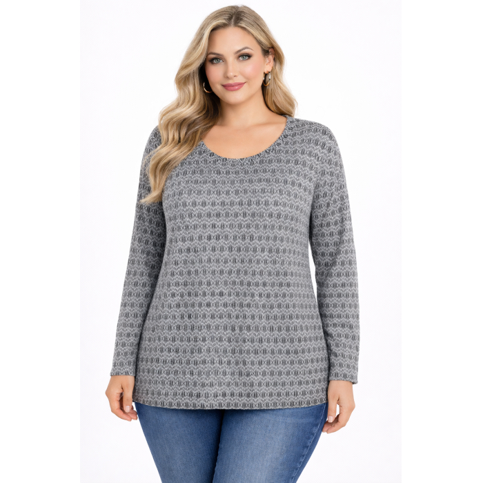 PLUS SIZE ΜΠΛΟΥΖΑ ΜΑΚΡΥΜΑΝΙΚΗ