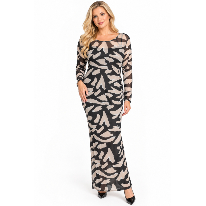 PLUS SIZE ΦΟΡΕΜΑ MAXI ΜΑΚΡΥΜΑΝΙΚΟ