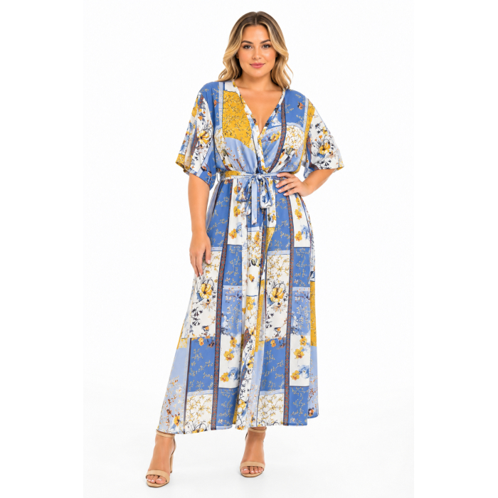 PLUS SIZE ΦΟΡΕΜΑ MAXI  ΚΟΝΤΟΜΑΝΙΚΟ