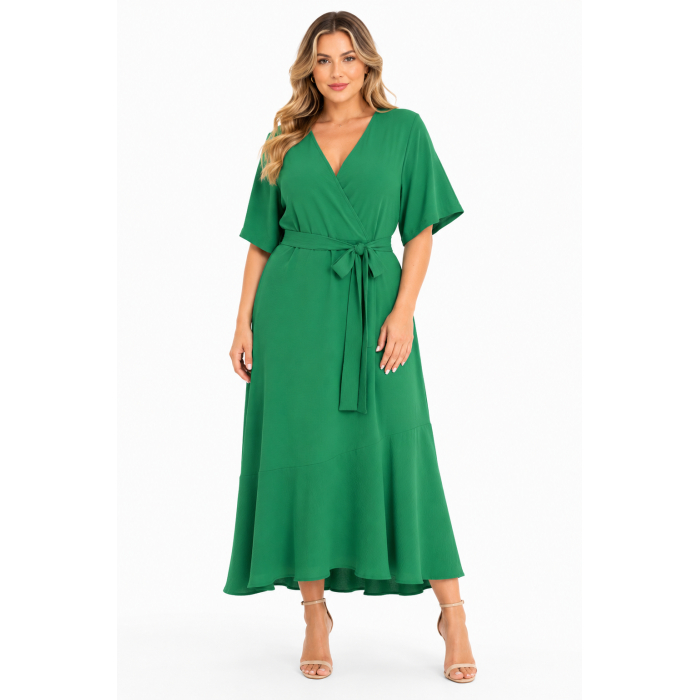 PLUS SIZE ΦΟΡΕΜΑ MIDI  ΚΟΝΤΟΜΑΝΙΚΟ