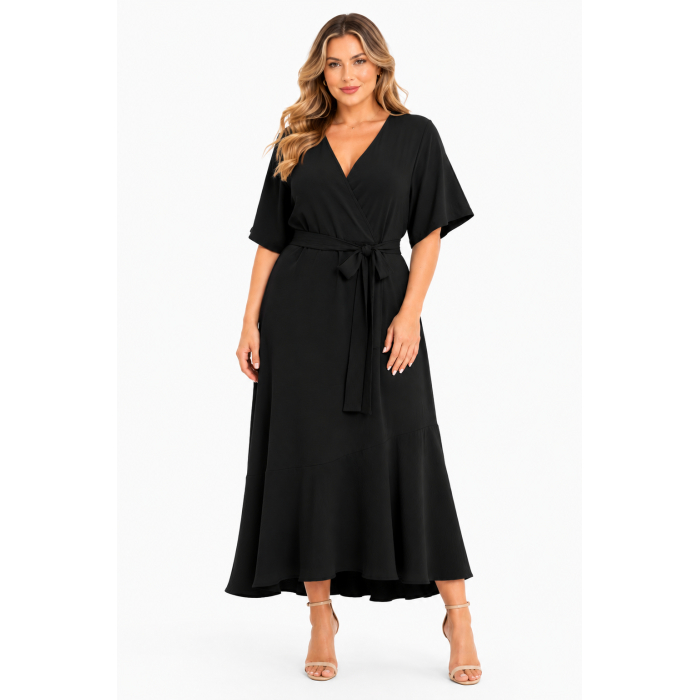 PLUS SIZE ΦΟΡΕΜΑ MIDI  ΚΟΝΤΟΜΑΝΙΚΟ