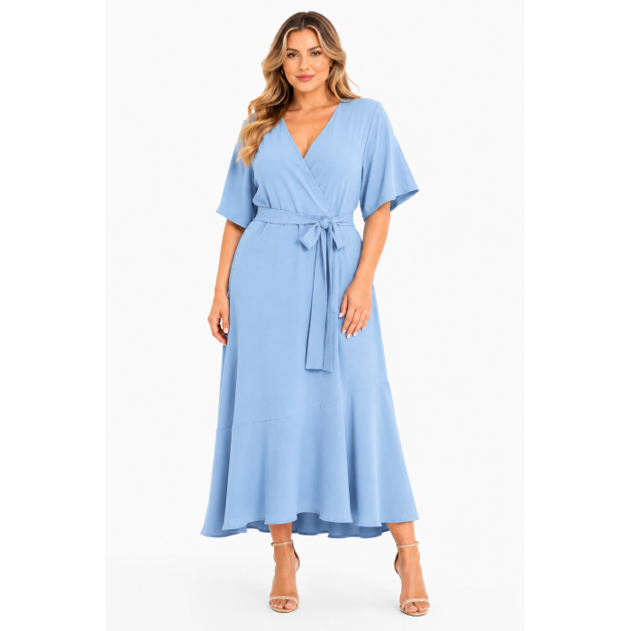 PLUS SIZE ΦΟΡΕΜΑ MIDI  ΚΟΝΤΟΜΑΝΙΚΟ