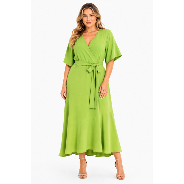 PLUS SIZE ΦΟΡΕΜΑ MIDI  ΚΟΝΤΟΜΑΝΙΚΟ