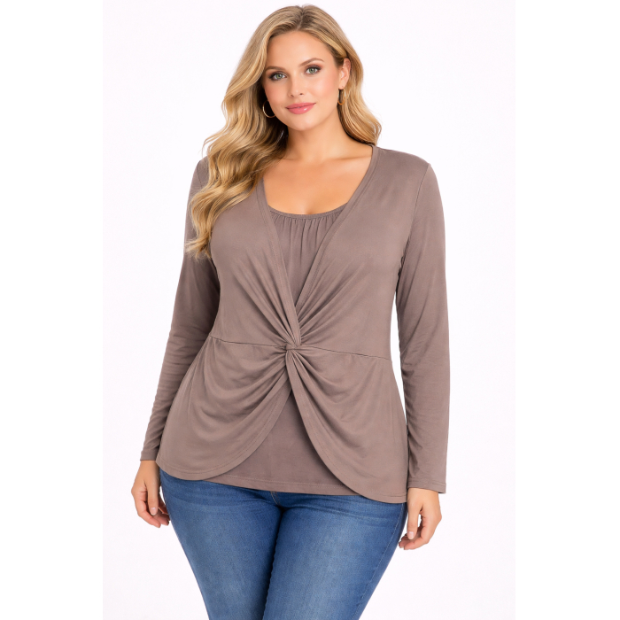 PLUS SIZE ΜΠΛΟΥΖΑ ΜΑΚΡΥΜΑΝΙΚΗ