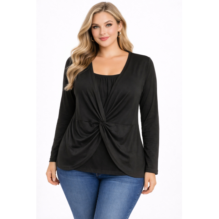 PLUS SIZE ΜΠΛΟΥΖΑ ΜΑΚΡΥΜΑΝΙΚΗ