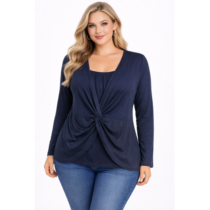 PLUS SIZE ΜΠΛΟΥΖΑ ΜΑΚΡΥΜΑΝΙΚΗ