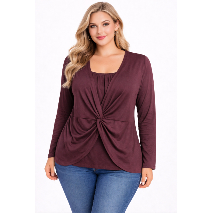 PLUS SIZE ΜΠΛΟΥΖΑ ΜΑΚΡΥΜΑΝΙΚΗ