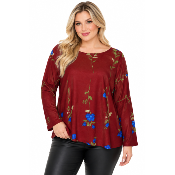 PLUS SIZE ΜΠΛΟΥΖΑ ΜΑΚΡΥΜΑΝΙΚΗ