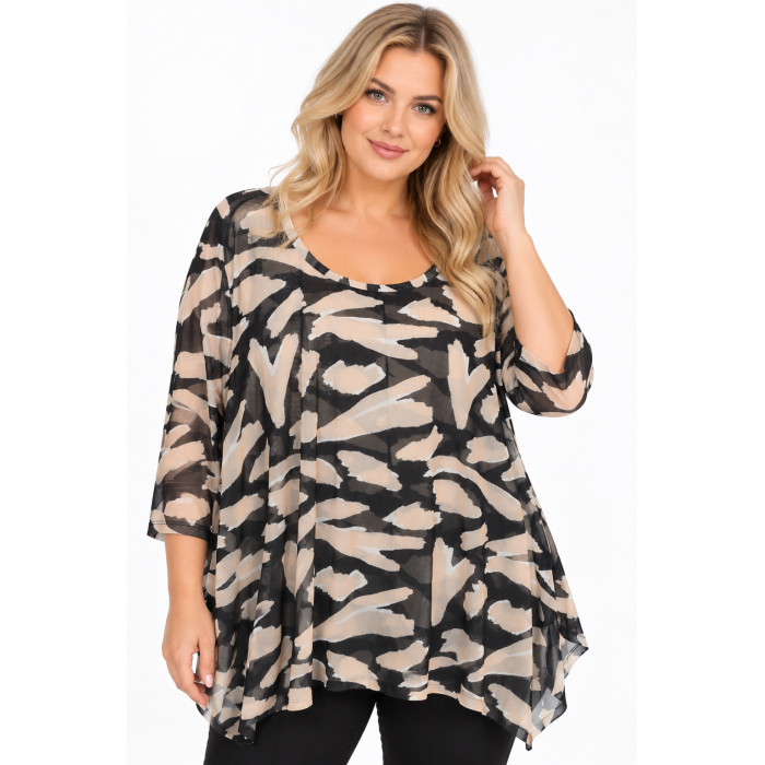 PLUS SIZE ΜΠΛΟΥΖΑ ΜΑΚΡΥΜΑΝΙΚΗ