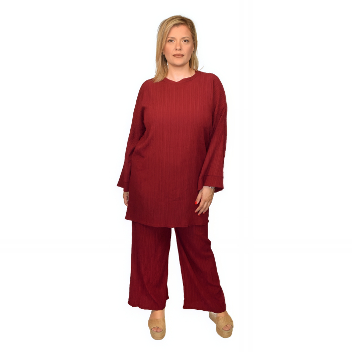 PLUS SIZE ΜΠΛΟΥΖΑ ΜΑΚΡΥΜΑΝΙΚΗ ΚΑΙ ΠΑΝΤΕΛΟΝΑ