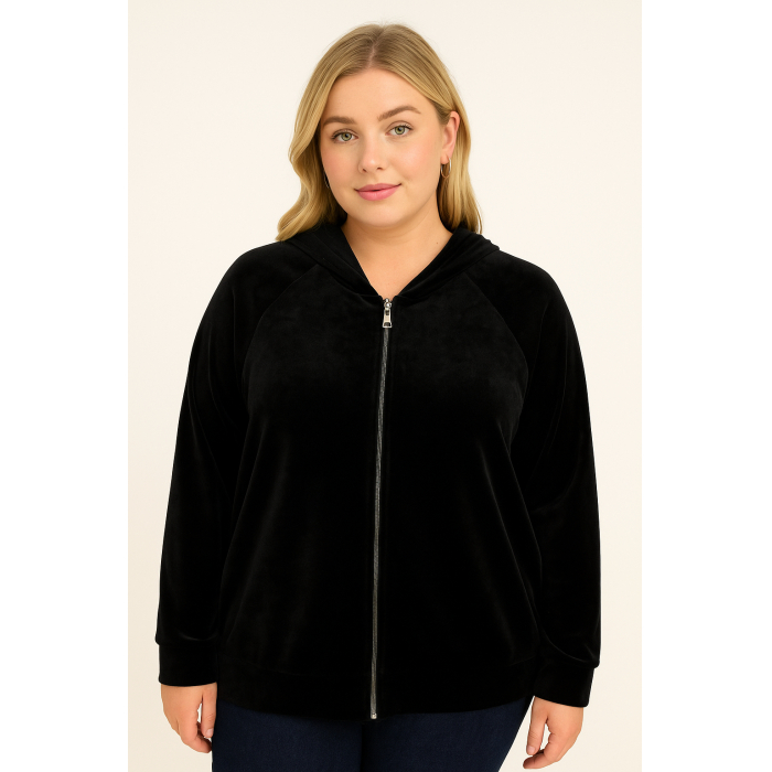 PLUS SIZE ΖΑΚΕΤΑ ΜΑΚΡΥΜΑΝΙΚΗ ΒΕΛΟΥΤΕ