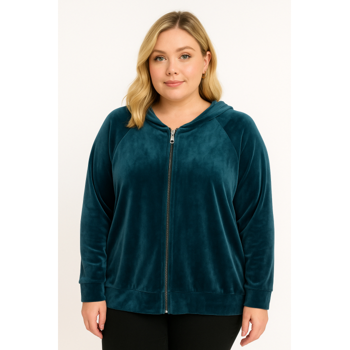 PLUS SIZE ΖΑΚΕΤΑ ΜΑΚΡΥΜΑΝΙΚΗ ΒΕΛΟΥΤΕ