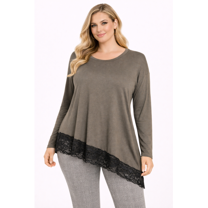 PLUS SIZE ΜΠΛΟΥΖΑ ΜΑΚΡΥΜΑΝΙΚΗ