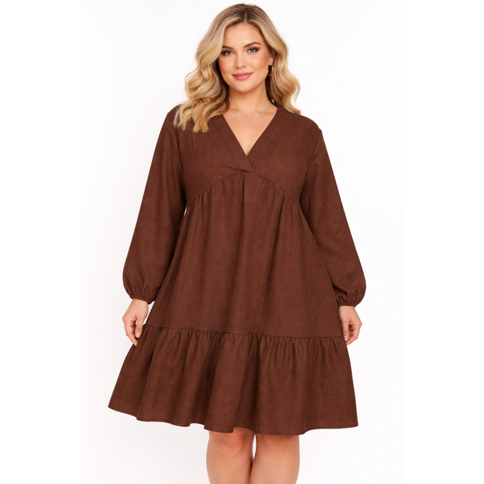 PLUS SIZE ΦΟΡΕΜΑ MINI ΜΑΚΡΥΜΑΝΙΚΟ