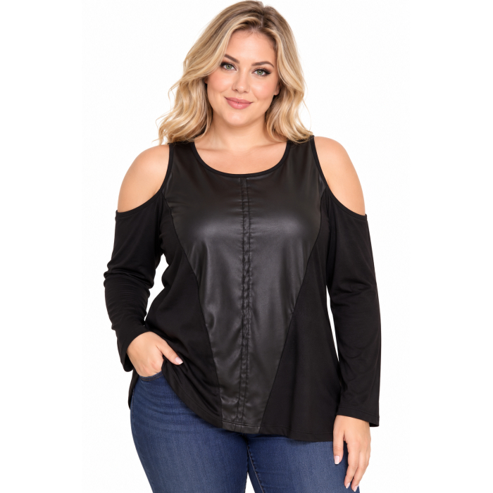 PLUS SIZE ΜΠΛΟΥΖΑ ΜΑΚΡΥΜΑΝΙΚΗ