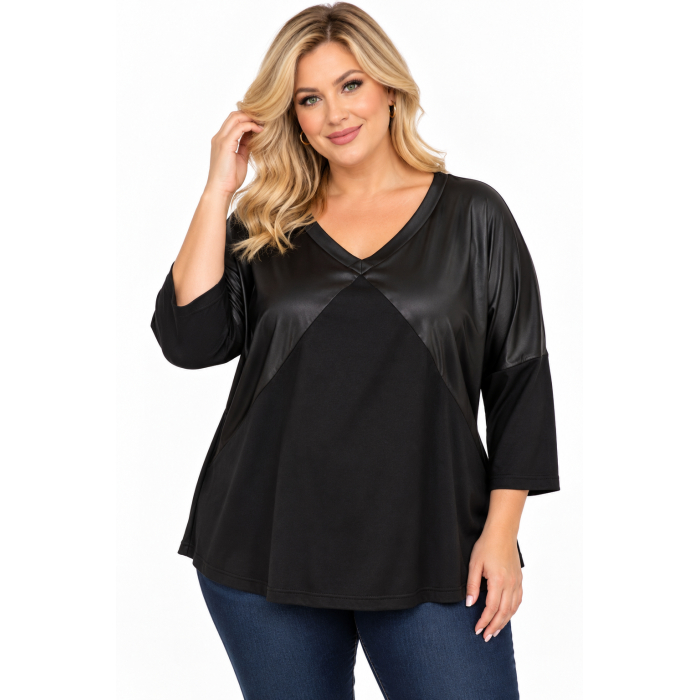 PLUS SIZE ΜΠΛΟΥΖΑ ΜΑΚΡΥΜΑΝΙΚΗ