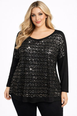 PLUS SIZE ΜΠΛΟΥΖΑ ΜΑΚΡΥΜΑΝΙΚΗ